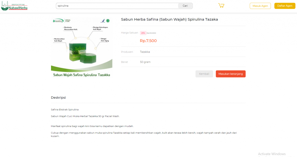 Distributor Spirulina. sabun herbal